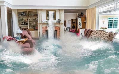 Wohnzimmer, Überschwemmung